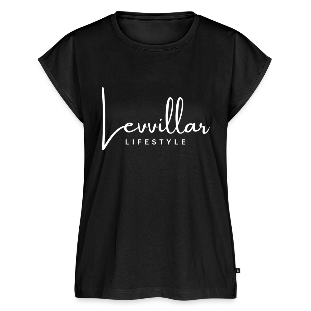 LEVVILLAR Women’s T-Shirt with rolled up sleeves - black